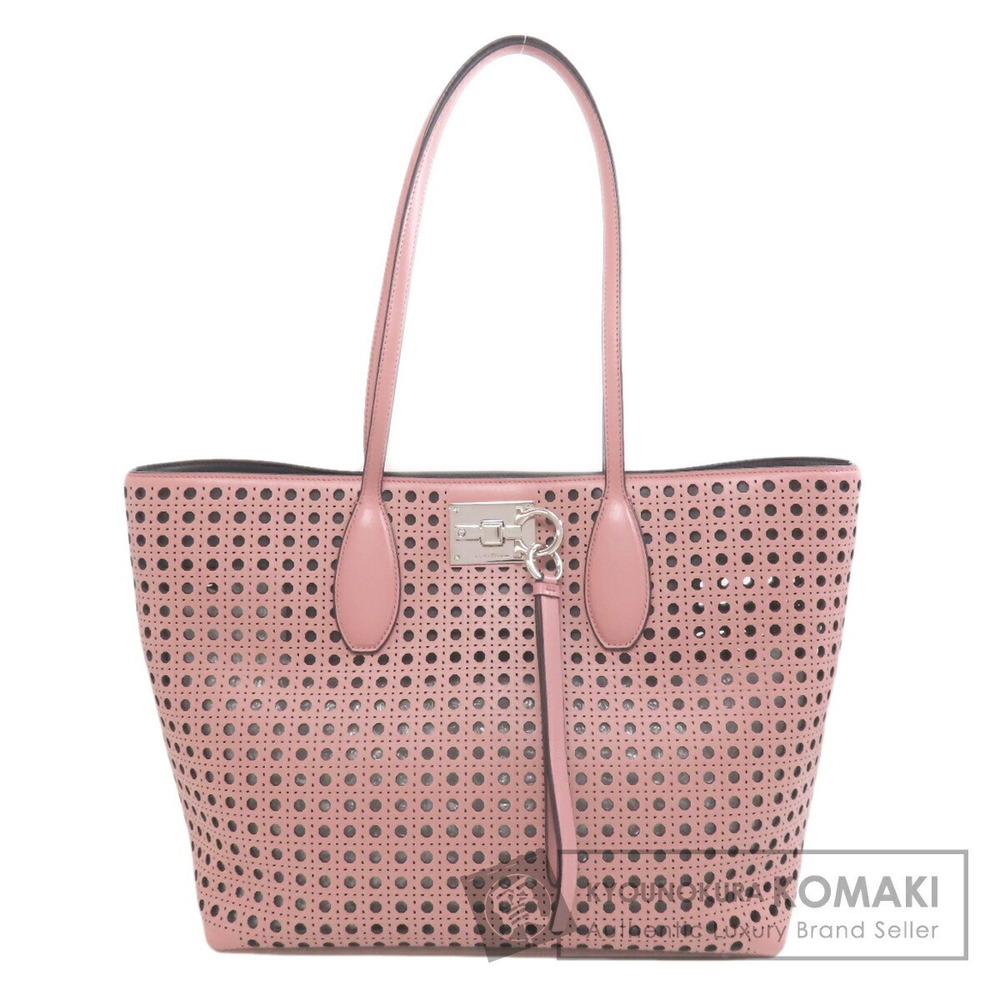 Salvatore Ferragamo Punched Leather Tote Bag